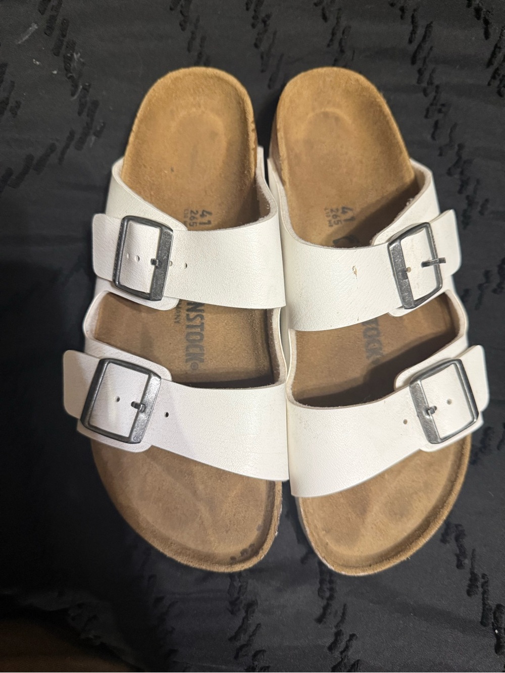 Birkenstock White Double-Buckle Sandals
